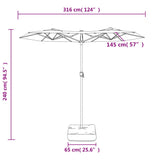Double-Head Garden Parasol Taupe 316x145 cm