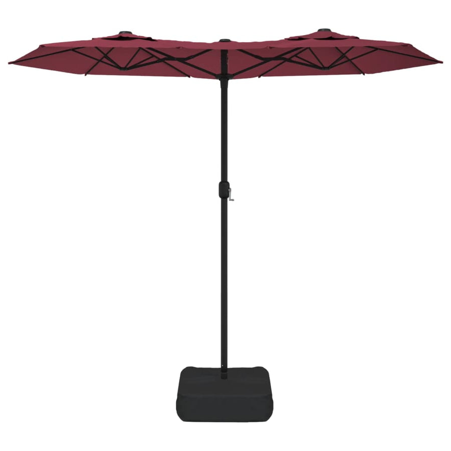 Double-Head Garden Parasol Bordeaux Red 316x145 cm