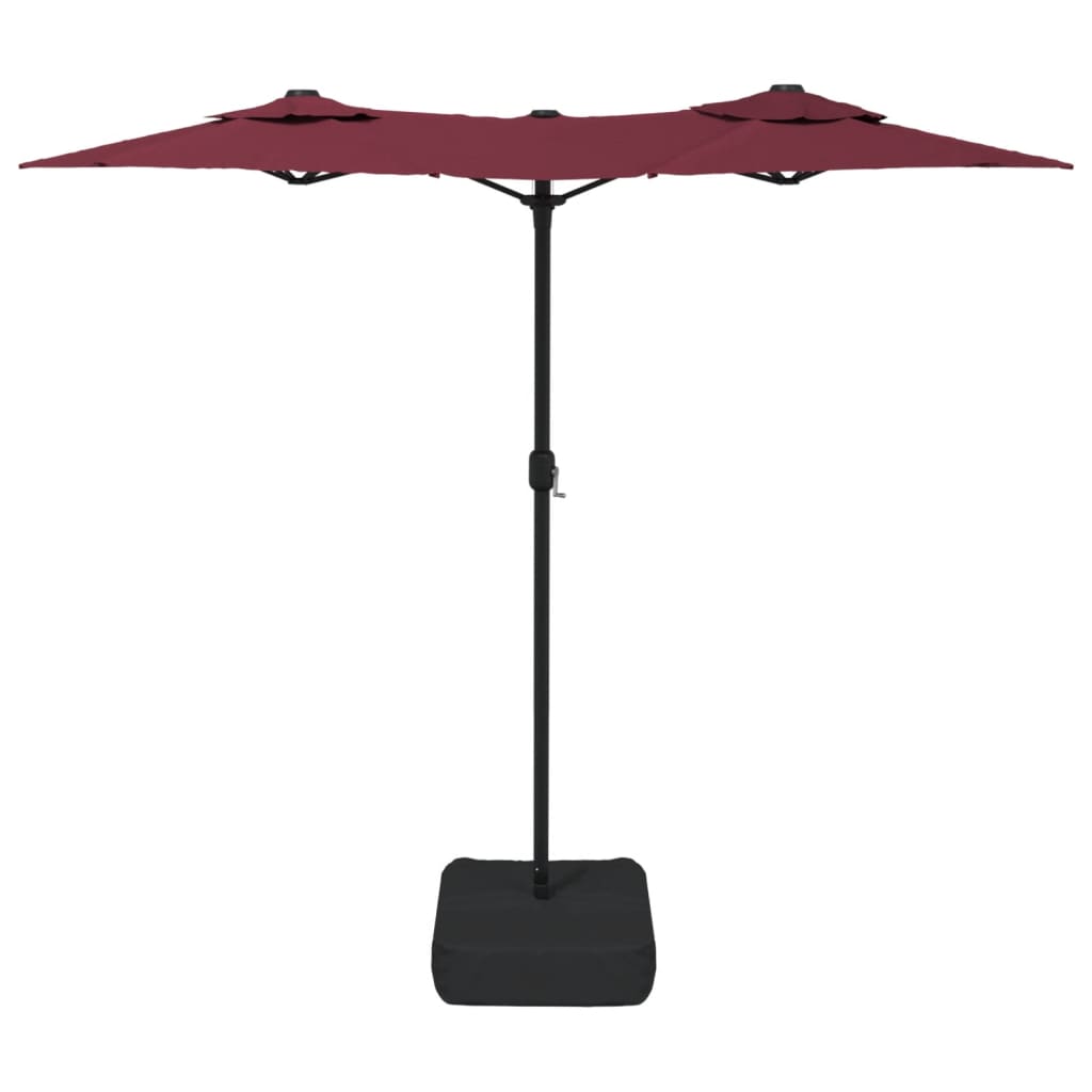 Double-Head Garden Parasol Bordeaux Red 316x145 cm