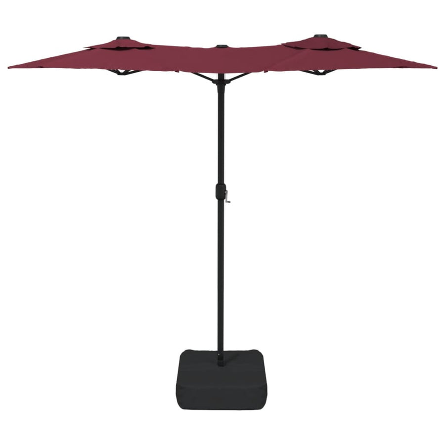 Double-Head Garden Parasol Bordeaux Red 316x145 cm