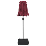Double-Head Garden Parasol Bordeaux Red 316x145 cm - 45-Degree Angle