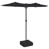 Double-Head Garden Parasol Black 316x145 cm - Front View