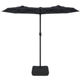 Double-Head Garden Parasol Black 316x145 cm - Side View