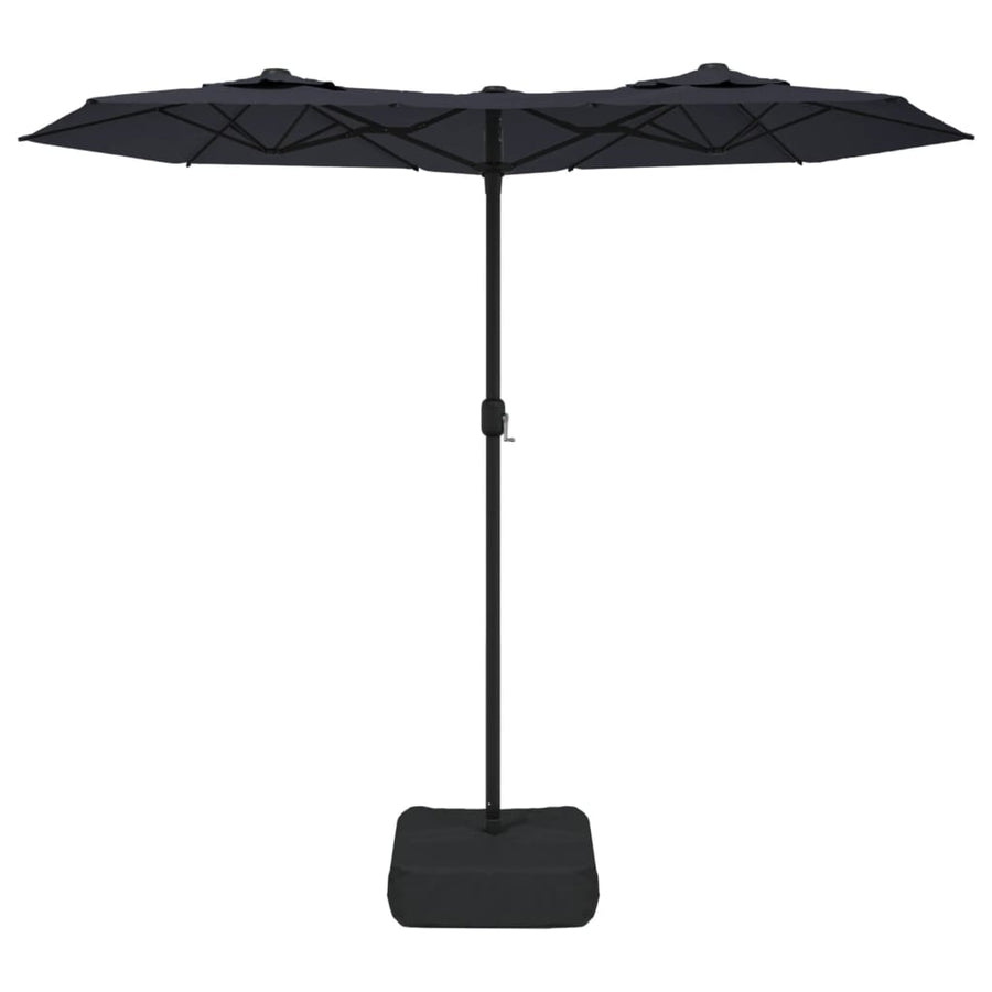 Double-Head Garden Parasol Black 316x145 cm