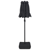 Double-Head Garden Parasol Black 316x145 cm - 45-Degree Angle