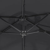 Double-Head Garden Parasol Black 316x145 cm