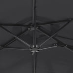 Double-Head Garden Parasol Black 316x145 cm