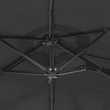 Double-Head Garden Parasol Black 316x145 cm - Rear View