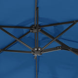 Double-Head Garden Parasol Azure Blue 316x145 cm