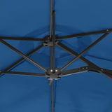 Double-Head Garden Parasol Azure Blue 316x145 cm - Rear View