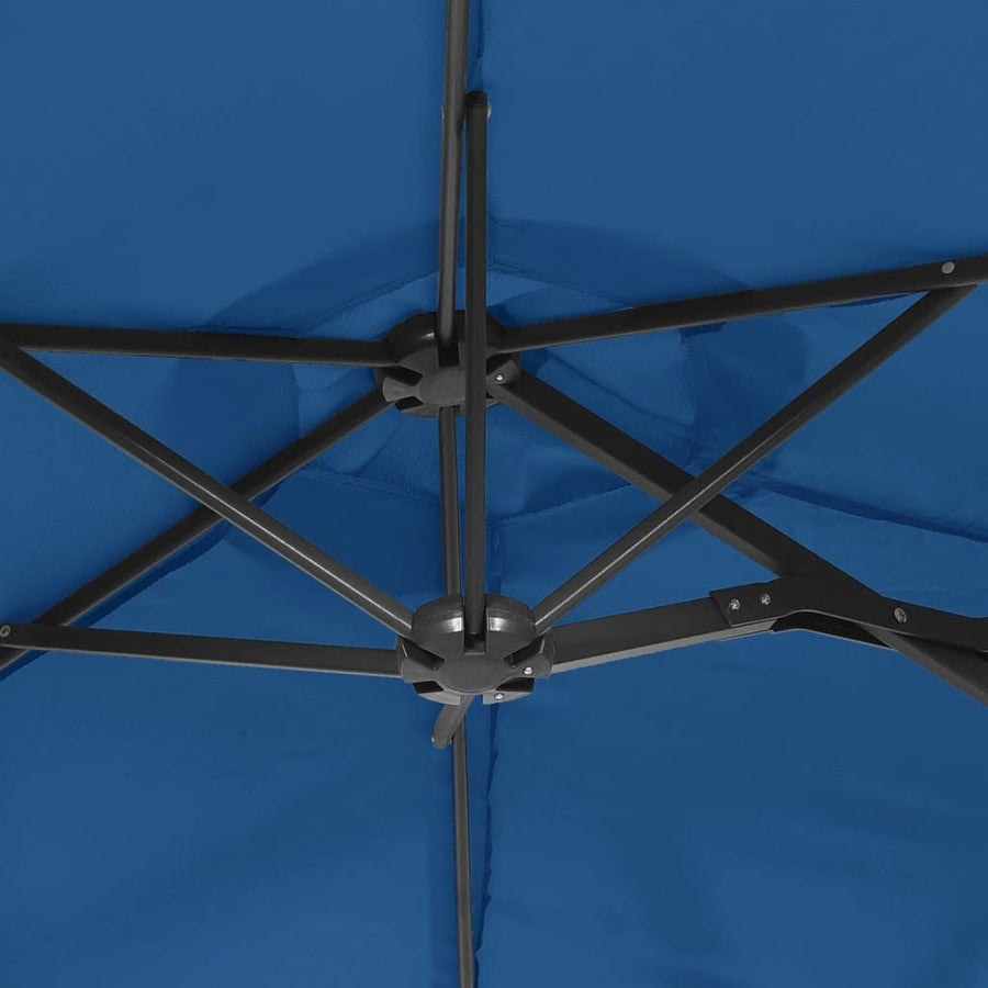 Double-Head Garden Parasol Azure Blue 316x145 cm