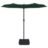 Double-Head Garden Parasol with LEDs Green 316x145 cm - Top-Down View
