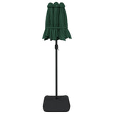 Double-Head Garden Parasol with LEDs Green 316x145 cm