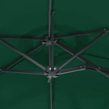 Double-Head Garden Parasol with LEDs Green 316x145 cm - Low Angle