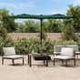 Double-Head Garden Parasol with LEDs Green 316x145 cm