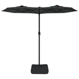 Double-Head Garden Parasol with LEDs Anthracite 316x145 cm - Top-Down View