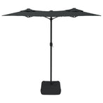 Double-Head Garden Parasol with LEDs Anthracite 316x145 cm