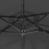 Double-Head Garden Parasol with LEDs Anthracite 316x145 cm - Low Angle