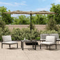 Double-Head Garden Parasol with LEDs Taupe 316x145 cm