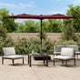 Double-Head Garden Parasol with LEDs Bordeaux Red 316x145 cm
