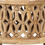 2 Piece Coffee Table Set Solid Wood Mango - Rear View