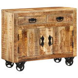 Sideboard 80x30x65 cm Solid Rough Wood Mango - Extra Image