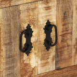 Sideboard 80x30x65 cm Solid Rough Wood Mango - Rear View