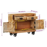 Sideboard 80x30x65 cm Solid Rough Wood Mango - Low Angle