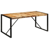 Dining Table 175x90x76 cm Solid Rough Wood Mango - Close-Up Angle