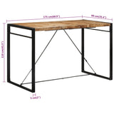 Bar Table 175x90x110 cm Solid Rough Wood Mango - Close-Up Angle