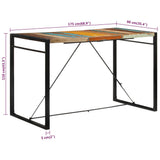 Bar Table 175x90x110 cm Solid Wood Reclaimed - Close-Up Angle