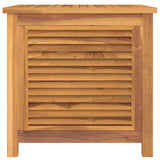 Garden Storage Box with Bag 60x50x58 cm Solid Wood Teak - Side View