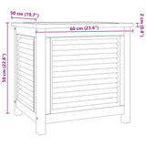 Garden Storage Box with Bag 60x50x58 cm Solid Wood Teak - Extra Image