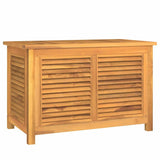 Garden Storage Box with Bag 90x50x58 cm Solid Wood Teak - Front View
