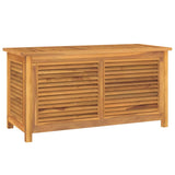 Garden Storage Box with Bag 114x50x58 cm Solid Wood Teak - Front View