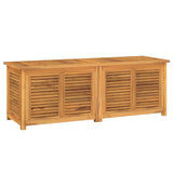 Garden Storage Box with Bag 150x50x55 cm Solid Wood Teak - Front View
