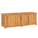 Garden Storage Box with Bag 150x50x55 cm Solid Wood Teak - Close-Up Angle