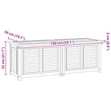 Garden Storage Box with Bag 150x50x55 cm Solid Wood Teak - Extra Image