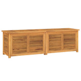 Garden Storage Box with Bag 175x50x55 cm Solid Wood Teak - Front View