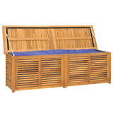 Garden Storage Box with Bag 175x50x55 cm Solid Wood Teak - Top-Down View