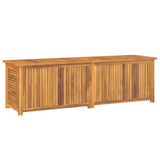 Garden Storage Box with Bag 175x50x55 cm Solid Wood Teak - Close-Up Angle