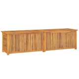Garden Storage Box with Bag 200x50x55 cm Solid Wood Teak - Close-Up Angle