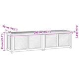 Garden Storage Box with Bag 200x50x55 cm Solid Wood Teak - Extra Image