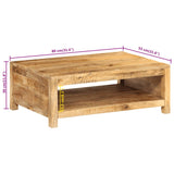 Coffee Table 80x55x30 cm Solid Wood Mango - Low Angle