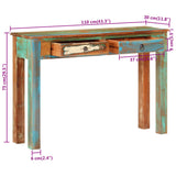 Console Table 110x30x75 cm Solid Wood Reclaimed - Extra Image