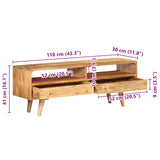 TV Cabinet 110x30x41 cm Solid Wood Mango - Extra Image