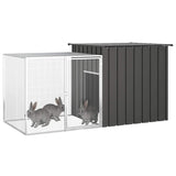 Rabbit Cage Anthracite 200x91x100 cm Galvanised Steel - Front View