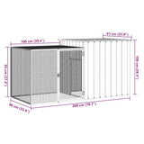 Rabbit Cage Anthracite 200x91x100 cm Galvanised Steel - Low Angle