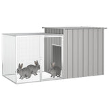 Rabbit Cage Grey 200x91x100 cm Galvanised Steel - Front View