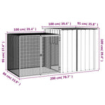 Rabbit Cage Grey 200x91x100 cm Galvanised Steel